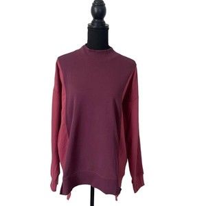 Athleta Womens Purple Long Sleeve Two Toned Mock‎ Neck Sweatshirt Size L NWOT